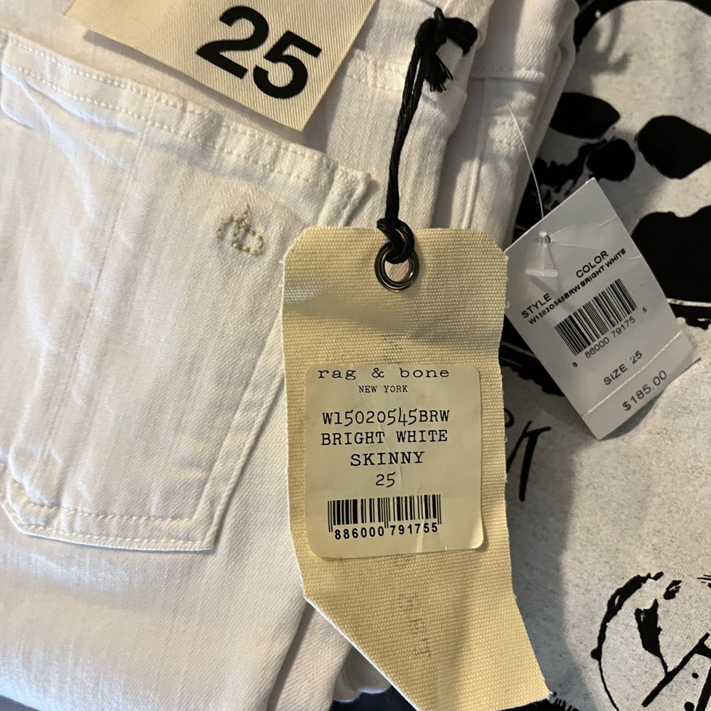 NWT Womens Rag & Bone White Denim Skinny Jeans sz 25 - Picture 7 of 12